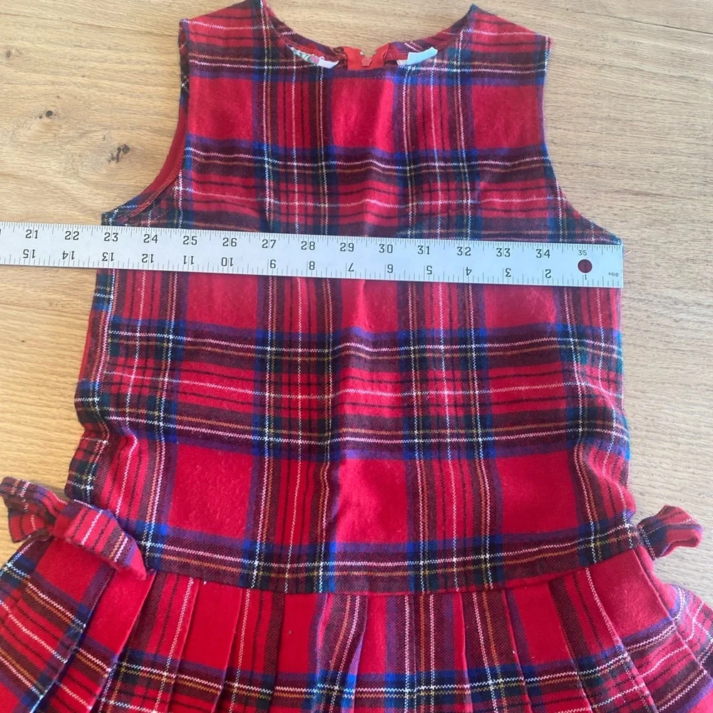 Holiday Plaid‎ Sleeveless Drop waist Dress  Girls 6x Preloved